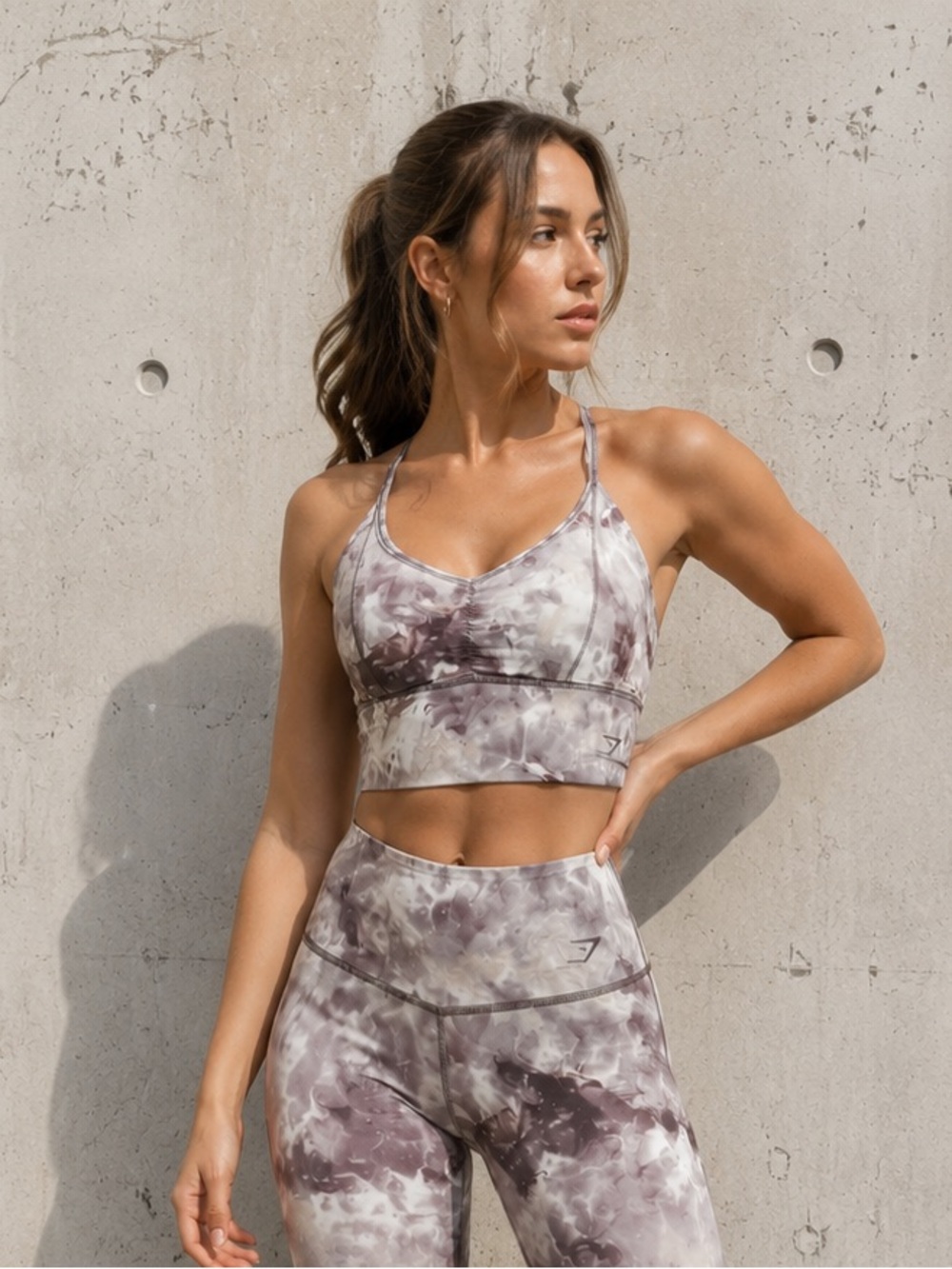 Gymshark Tie-Dye Marble Sports Bra Purple Marble